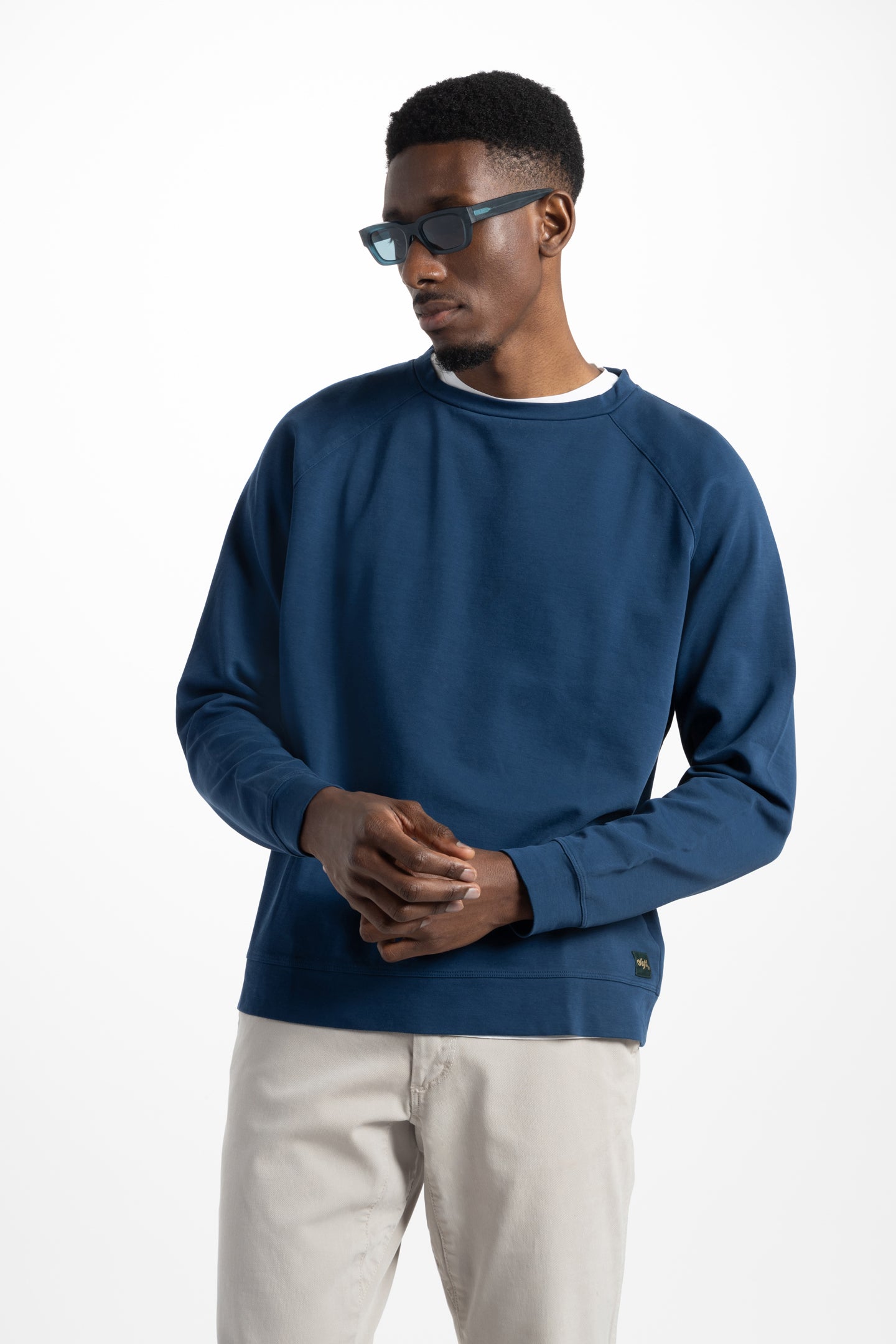 スウェット・トレーナー *STONE * Organic Soft Cotton Man to Man Navy 6100020S0 Men's Organic Cotton Sweaters